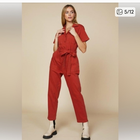 Skies are Blue red jumpsuit size medium - Picture 3 of 11